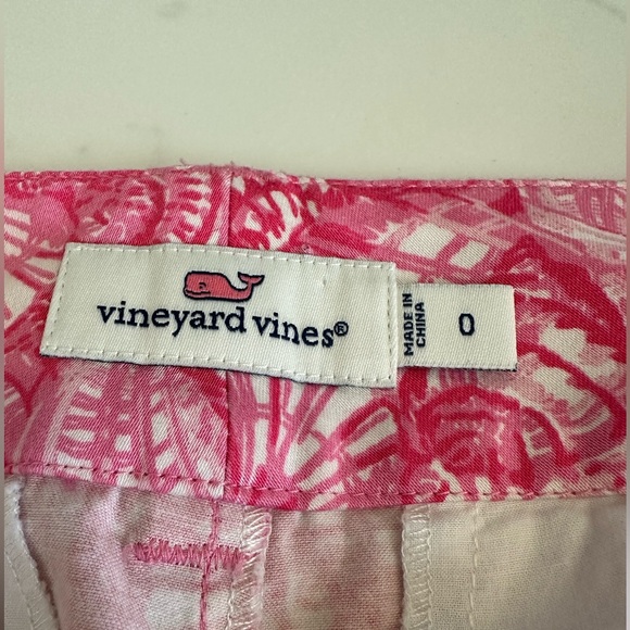 Vineyard Vines Sz 0 Women’s Shorts Pink Shell Print Cotton Blend. - Picture 4 of 4